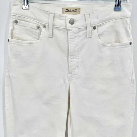 MADEWELL White Mid Rise Perfect Vintage Straight Leg Jeans Size 28 - Picture 3 of 8